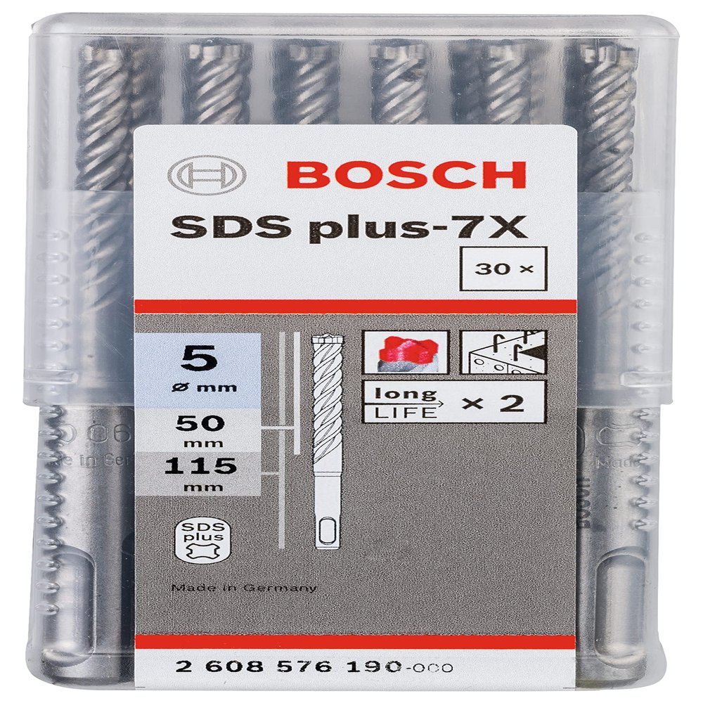 Bosch Professional 30-Piece SDS plus-7X Hammer Drill Bit Set