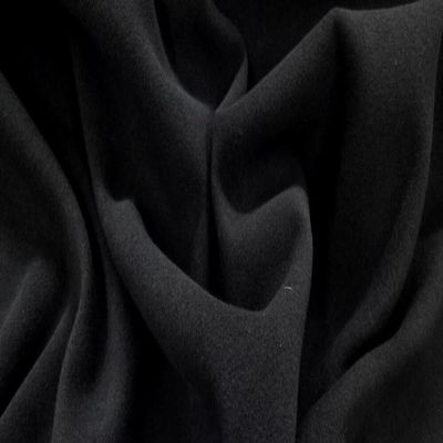 StoffBook Black Coat Fabric, Wool-Look Blend, C386