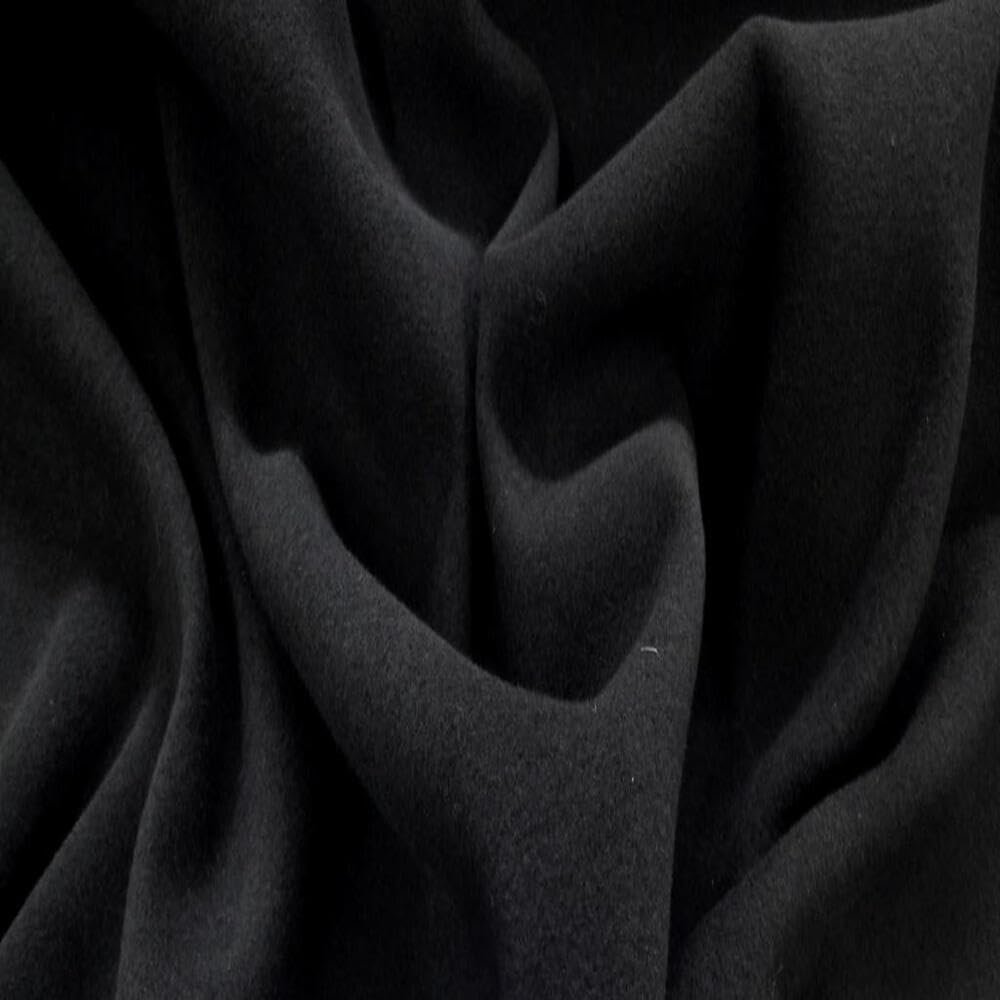 StoffBook Black Coat Fabric, Wool-Look Blend, C386
