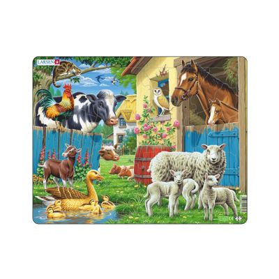 Larsen FH23 Farm Pets, Frame Puzzle for Ages 3+, 23 Pieces