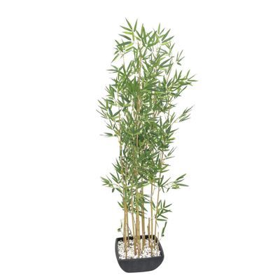 artplants.de Artificial Bamboo in Decorative Bowl, Light Stems, 150 cm