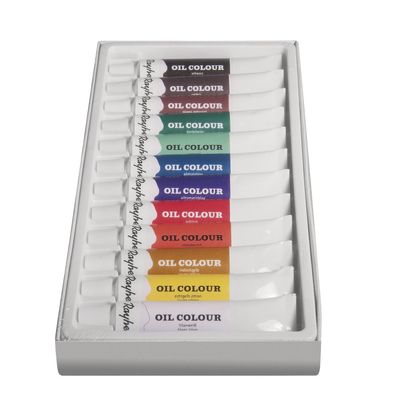 Rayher Hobby 38918000 Oil Paint Set, 12 Colors, 12 ml per Tube