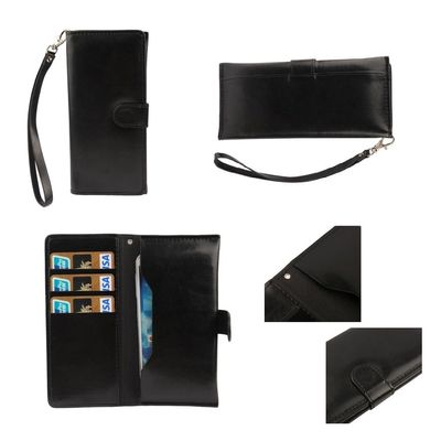 DFVmobile Premium Synthetic Leather Flip Case with Card Holder and Magnetic Closure for BenQ T3 - Black