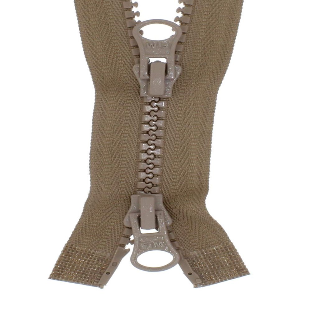 FIM 2-Way Separating Plastic-Tooth Zipper #5, Dark Beige, 65 cm