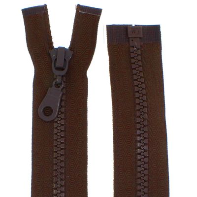FIM No. 5 Plastic Separating Zipper, Chocolate Brown, 70 cm