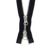 FIM 2-Way Separating Metal Zipper No. 5, Silver, Black (322), 70 cm view 2