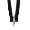 FIM 2-Way Separating Metal Zipper No. 5, Silver, Black (322), 70 cm view 3