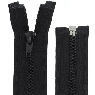 FIM No. 5 Separating Nylon Coil Zipper for Jackets, Black (322), 50 cm