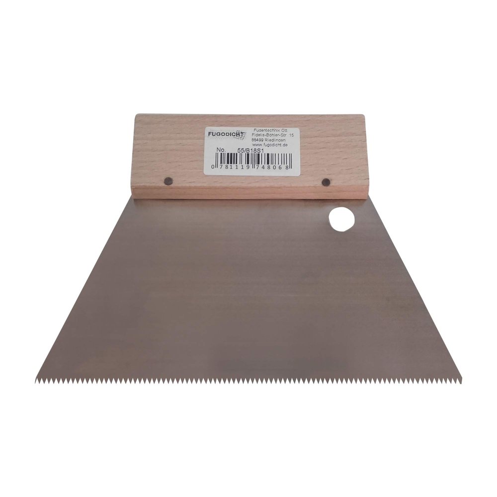 Fugodicht Adhesive Notched Trowel, Mild Steel, S1, 0.2 x 1.8 mm, 180 mm