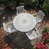 Lazy Susan 120 cm Round Alice Garden Table in White with 4 April Chairs and Green Seat Cushions | Sustainable Sand-Cast Aluminum | Weather-Resistant | Rust-Free | Low-Maintenance | 3-Year Warranty view 2