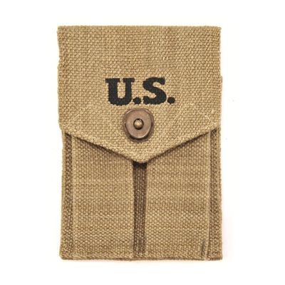 warreplica US 1911 .45 ACP Double Magazine Pouch, Authentic M1923 Khaki Canvas