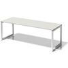BISLEY Cito Desk, 740 mm Fixed-Height O-Frame, Metal, GW396 Gray-White Decor, Traffic White Frame, 80 x 220 x 85 cm view 1