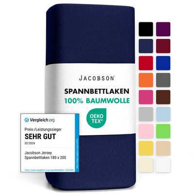 Jacobson Jersey Fitted Sheet (Dark Blue)