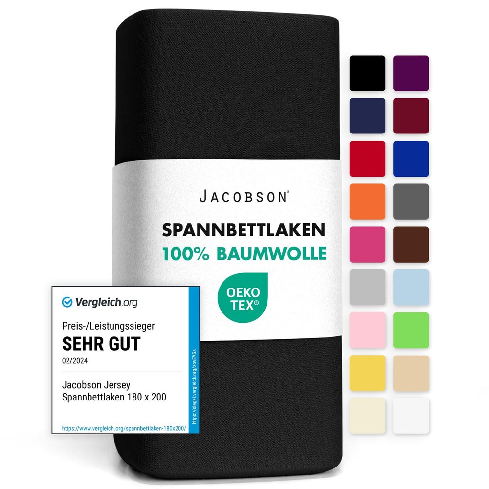 Jacobson Jersey Fitted Sheet (Black)