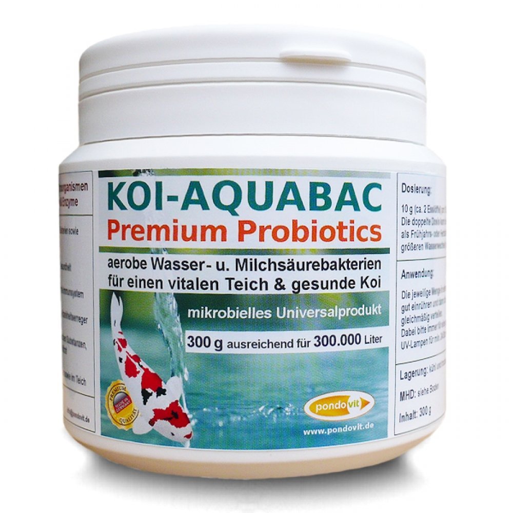 Koi-Aquabac Probiotic Filter Bacteria, 300 g for 300,000 L of Pond Water, pondovit