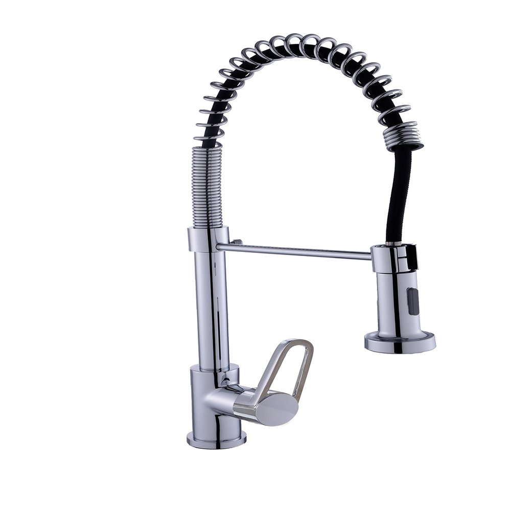 DP Grifera GC-00101 Professional Kitchen Faucet for Sink, Brass, Silver-Colored