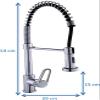 DP Grifera GC-00101 Professional Kitchen Faucet for Sink, Brass, Silver-Colored view 2