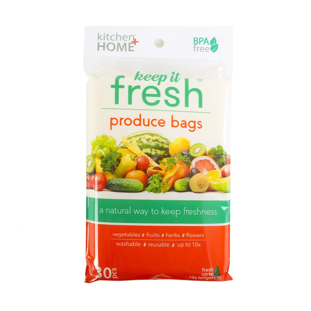Keep It Fresh Reusable Produce Bags, Gallon Size, Set of 30