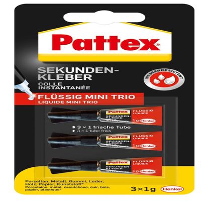 Pattex Super Glue Mini 3-Pack, 1 g Each