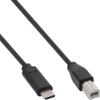 InLine USB 2.0 Cable, USB-C Male to USB-B Male, Black, 2 m view 1