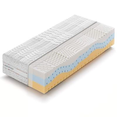 Marcapiuma ONDA MED Memory Mattress 80x190 cm, 23 cm, H2 Medium, 11-Zone Viscoelastic, Silver Cover, Made in Italy