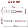Nail-In Anchors 6 x 60 mm, 200 Pieces, with Impact Stop (MKKNH6x60) view 2