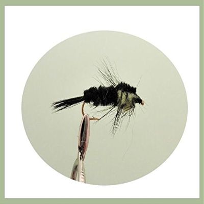 6 Green Montana Trout Flies, Long Shank, Size 10
