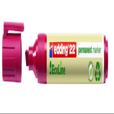 edding EcoLine Permanent Marker – Choose Line Widths, Colors, and Quantities (5, Red, 1–5 mm Chisel Tip)