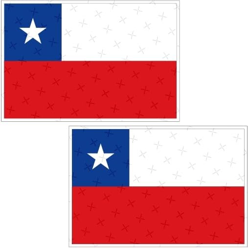 Chile Chilean Flag South America 10.2 cm Bumper Stickers, Vinyl, 2-Pack