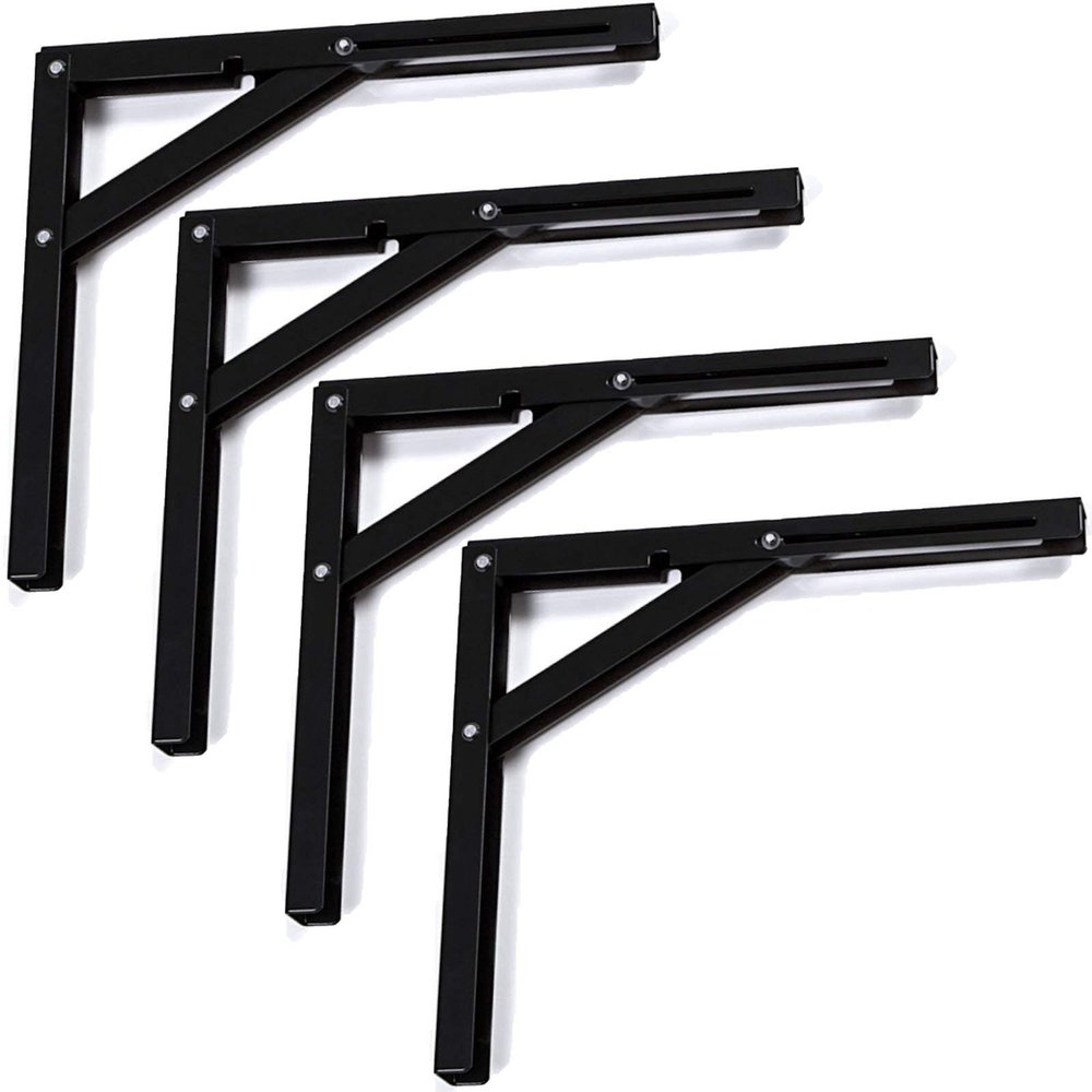 SO-TECH 4-Pack Folding Brackets Profi No. 1, L300, 300 x 260 mm, Black