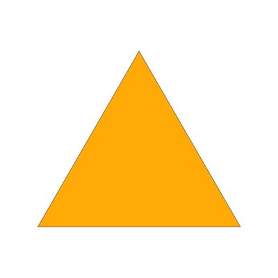 Plexiglass Cut-to-Size Equilateral Triangles, 3 mm Glossy Acrylic, Yellow, 21 x 21 x 21 cm