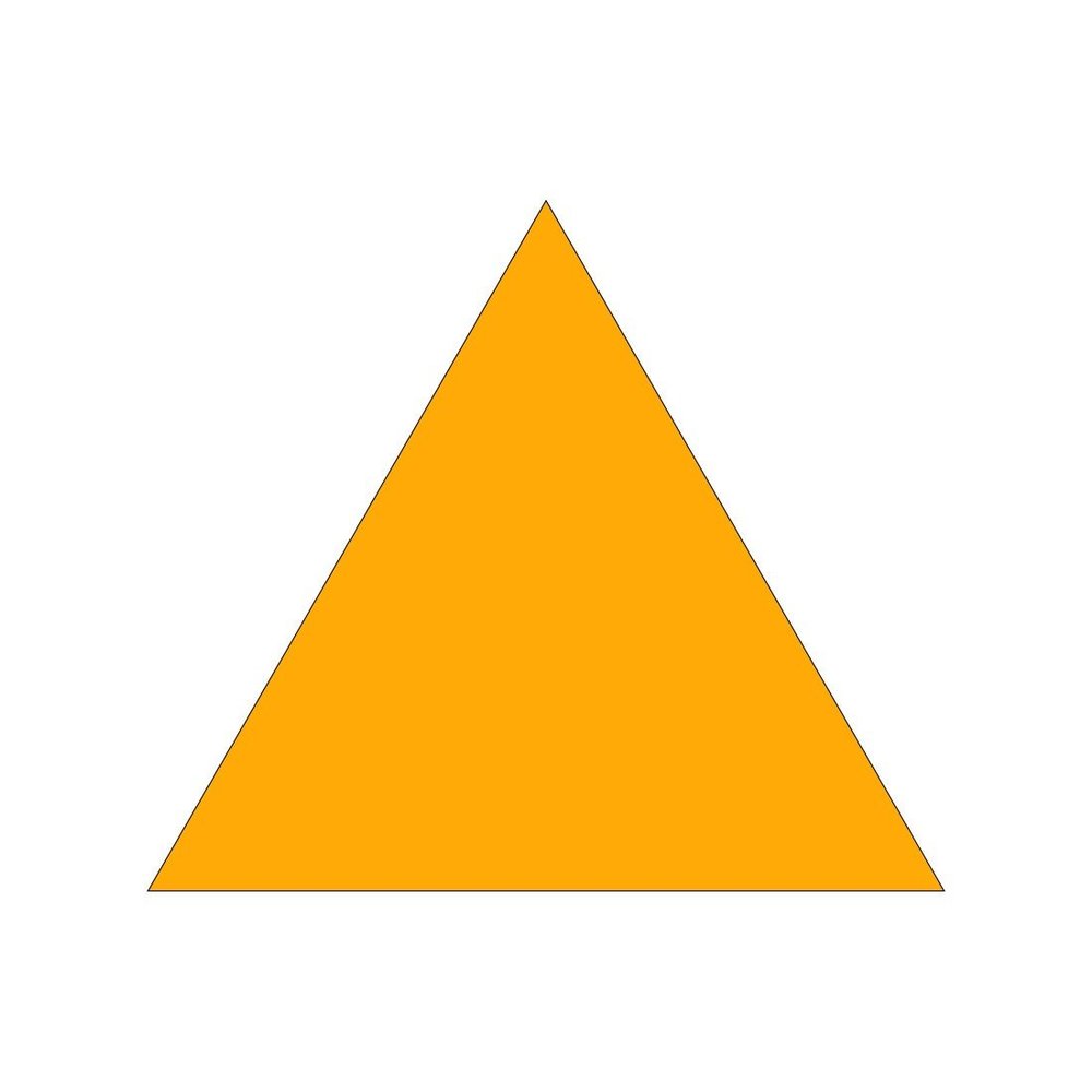 Plexiglass Cut-to-Size Equilateral Triangles, 3 mm Glossy Acrylic, Yellow, 21 x 21 x 21 cm