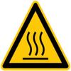 LEMAX Warning Sticker, Warning of Hot Surface W017 DIN EN ISO 7010, Self-Adhesive Film, Yellow/Black, 300 mm view 1