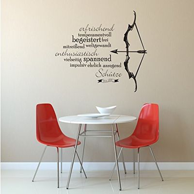 Blattwerk Design Zodiac Sign: Sagittarius – Wall Decal – Character Traits – Zodiac Sign – Wall Sticker (800 x 600 mm, M010 White)