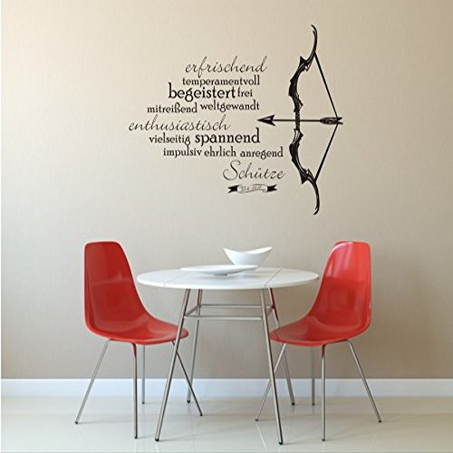 Blattwerk Design Zodiac Sign: Sagittarius – Wall Decal – Character Traits – Zodiac Sign – Wall Sticker (800 x 600 mm, M010 White)