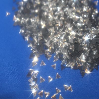 50 Glass Crystal Triangle Hotfix Rhinestones, 6 x 6 mm