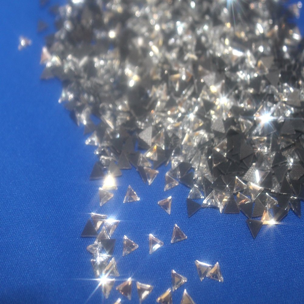 50 Glass Crystal Triangle Hotfix Rhinestones, 6 x 6 mm