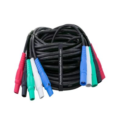 Power Assemblies Type SC Entertainment and Stage Lighting Cable, Heavy-Duty Power Cable, 5-Conductor Set (4) #2 and (1) #6 SC Cam Lock Cables, 25 ft