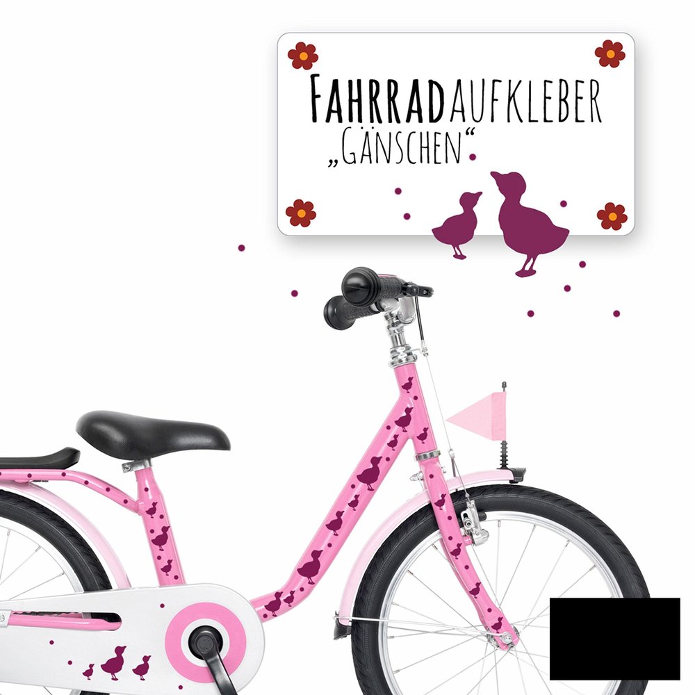 ilka parey wandtattoo-welt Bicycle Stickers Ducklings with Dots M1889 - Selected Color: Black