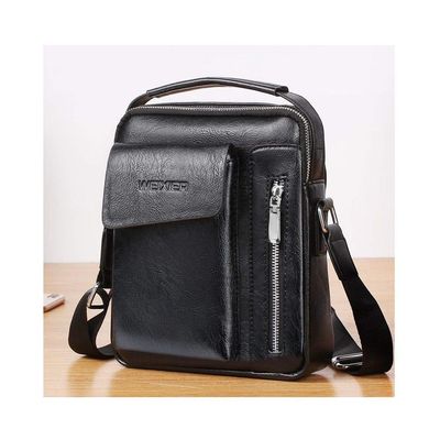 DFV mobile Leather Waist and Shoulder Bag for E-Book Readers and Tablets, BLU Advance 4.0 A270A, Black