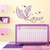 Loft Angel Wings and Stars Wall Decal with Custom Name, Dark Green, 35 cm view 3