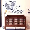 Loft Angel Wings and Stars Wall Decal with Custom Name, Dark Green, 35 cm view 4