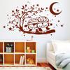 Loft Wall Decal “2 Sleeping Owls on a Branch with Moon, Stars and Dots” / Wall Sticker / 54 Colors / 2 Sizes / Brilliant Blue / 80 cm H x 140 cm W view 3