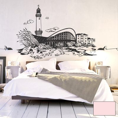 ilka parey wandtattoo-welt Warnemünde Lighthouse Baltic Sea Coast Wall Decal M1899 – Light Pink, M (100 x 66 cm)
