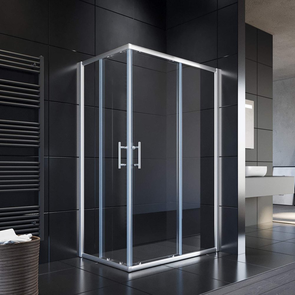 SONNI 120 x 90 x 195 cm Corner-Entry Sliding Shower Enclosure