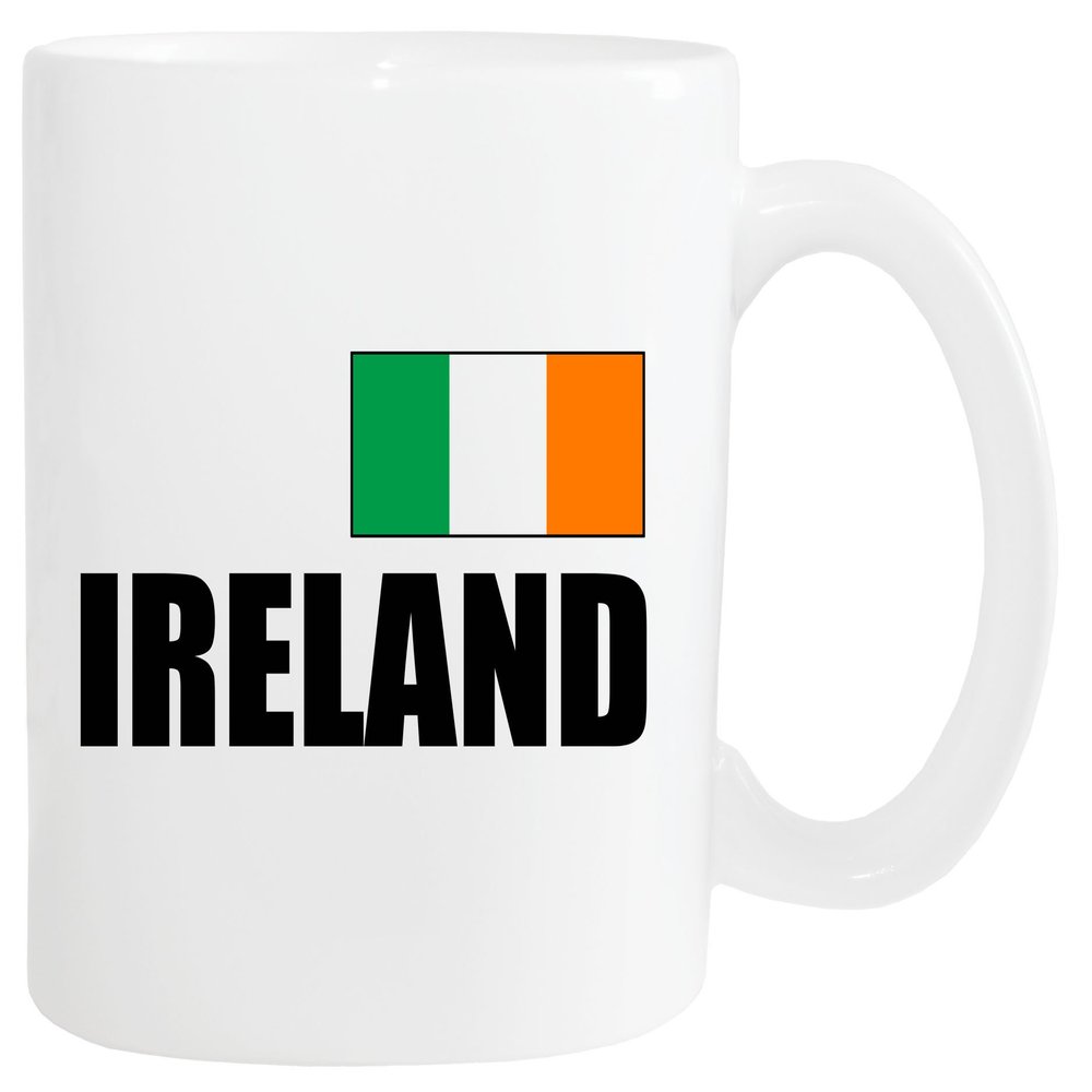 Mister Merchandise Ireland Flag Coffee and Tea Mug, White
