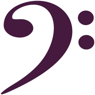 Bass Clef Wall Decal 96 x 110 cm, Aubergine