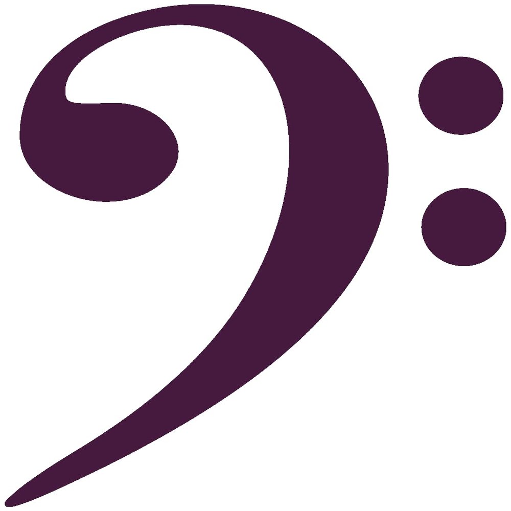 Bass Clef Wall Decal 96 x 110 cm, Aubergine