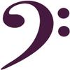 Bass Clef Wall Decal 96 x 110 cm, Aubergine view 1