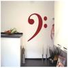 Bass Clef Wall Decal 96 x 110 cm, Aubergine view 3